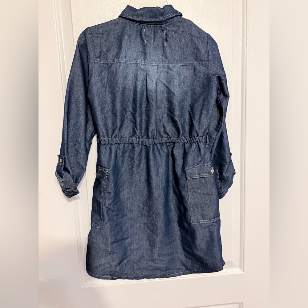 Girl Chillpop Denim Button-Up Shirt Dress Sz 14/16 pockets blue no belt - Picture 5 of 9